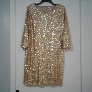 Anne Klein glitter sheath dress